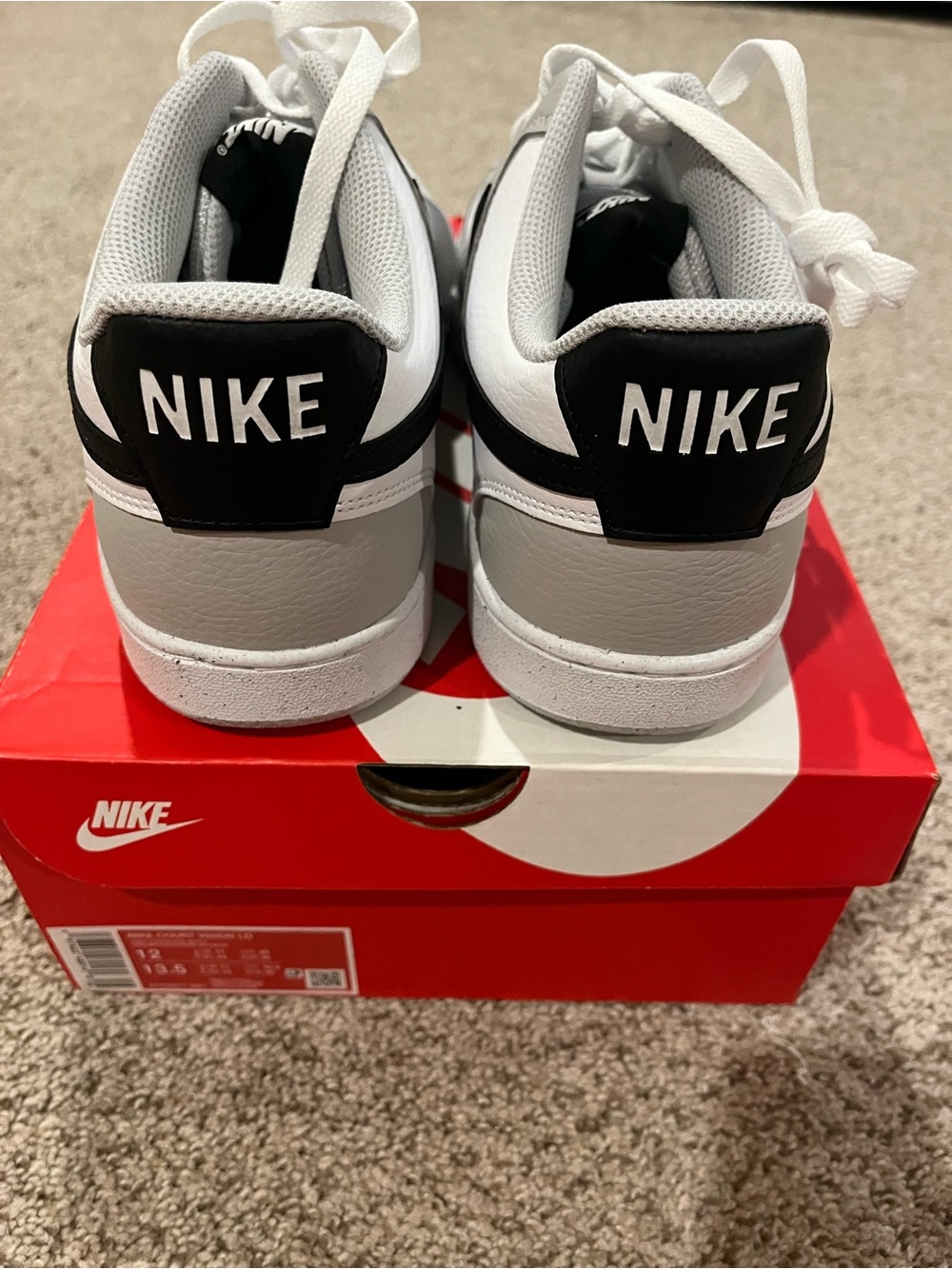 Nike Court Vision Lo Sneakers in White, Black, Gray